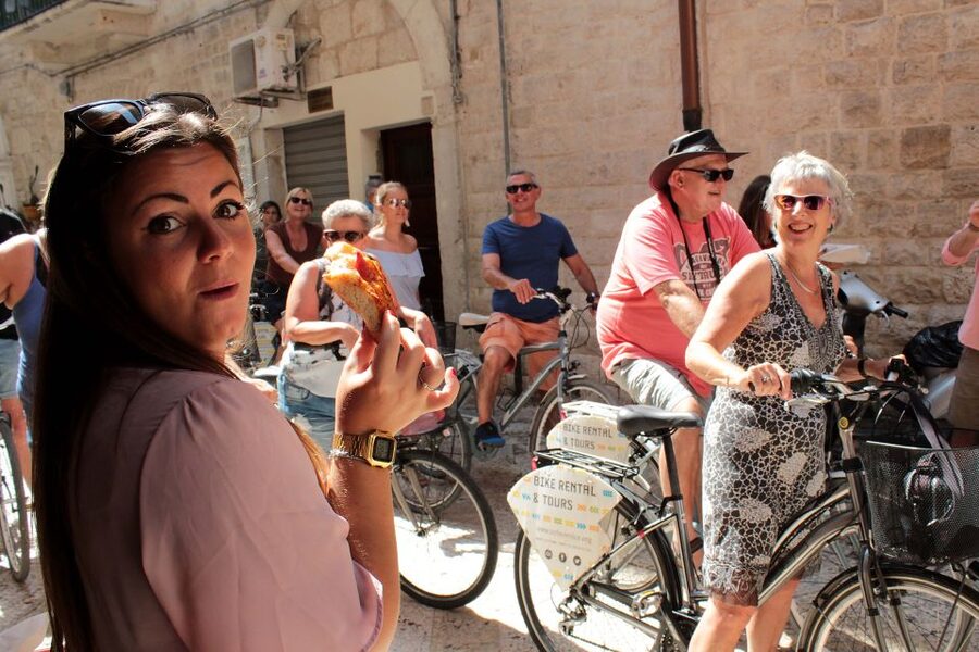 Bari Street Food Tour by Bike - The old-town anchor: Nicholas, Sabinus, and the Swabian Castle exterior