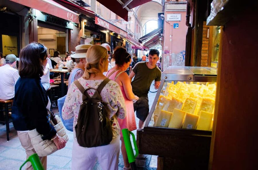 Bologna: Street Food Tour in the Historic Center - Stop 1: tigelle with Parmigiano and balsamic (plus lardo), or crescentine with mortadella