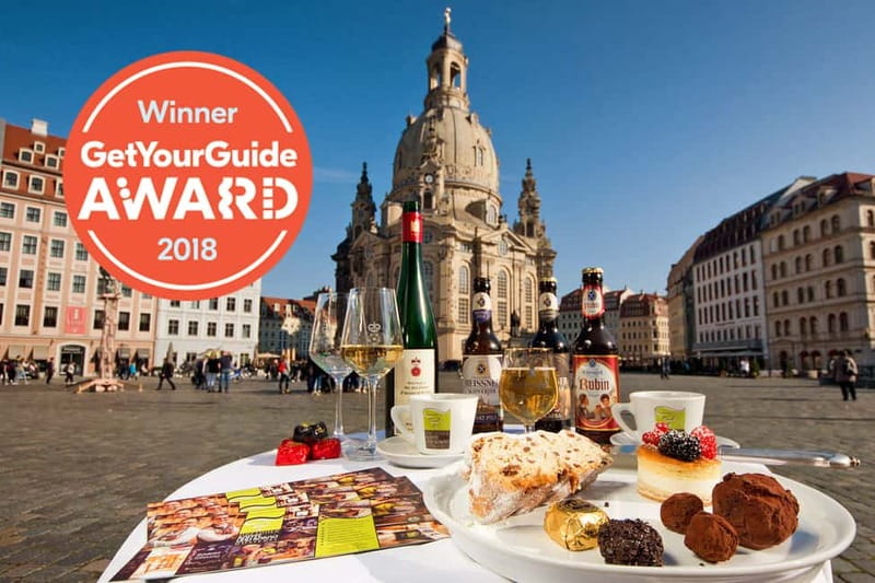 Dresden: Taste of Dresden Food Walk - The tasting lineup: wine, beer, eierschecke, coffee, and chocolate