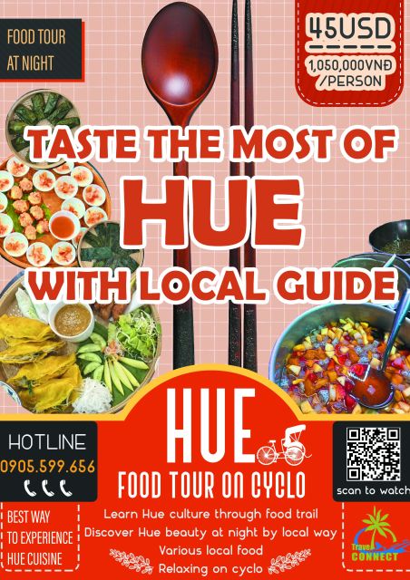 Hue: Night Street Food Tour by Cyclo with a Local Guide - Hue at 6 p.m.: cyclo pickup, English guide, and night views
