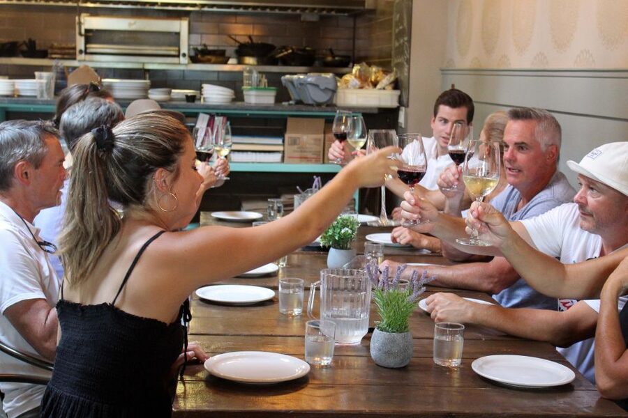 Kelowna: Walking Food Tour with 7 Tastings and 4 Drinks - BNA Brewing Co.: food, beer, and that bowling-alley vibe