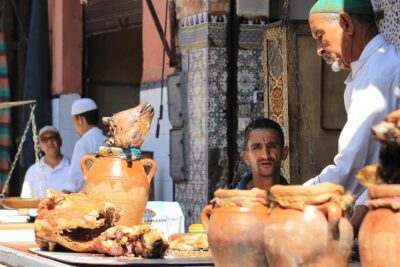 Marrakech Food Tasting Tour by Bike - Stop 2 Breakfast in the neighborhood market area: bisara, loubia, bread, mint tea