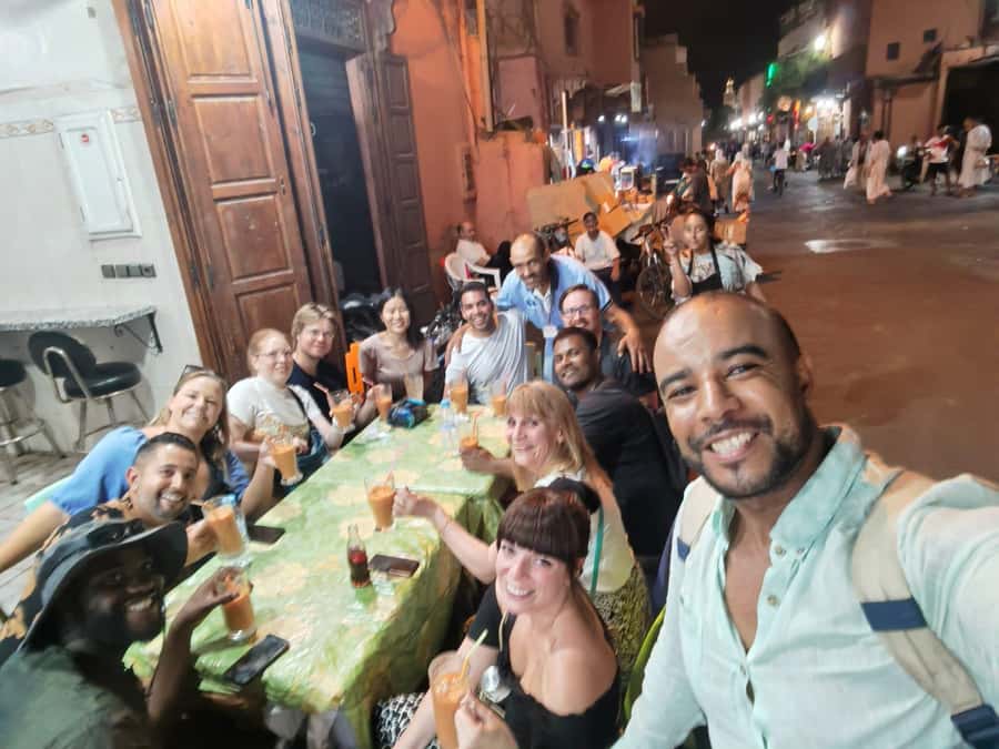 Marrakech Night Street Food Tour / Taste The Real Marrakech - Chfnj with tea and the Berber omelette stop