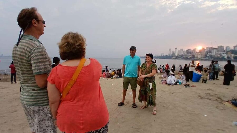 Mumbai Street Food Tour with Evening Bazaar Walk - Chowpatty Beach at sunset: where the food scene starts