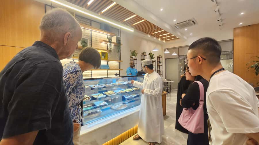 Muscat: Omani Food Tour with Shuwa & Halwa - Halwa with coffee: saffron, nuts, ghee, and that sweet cardamom bite