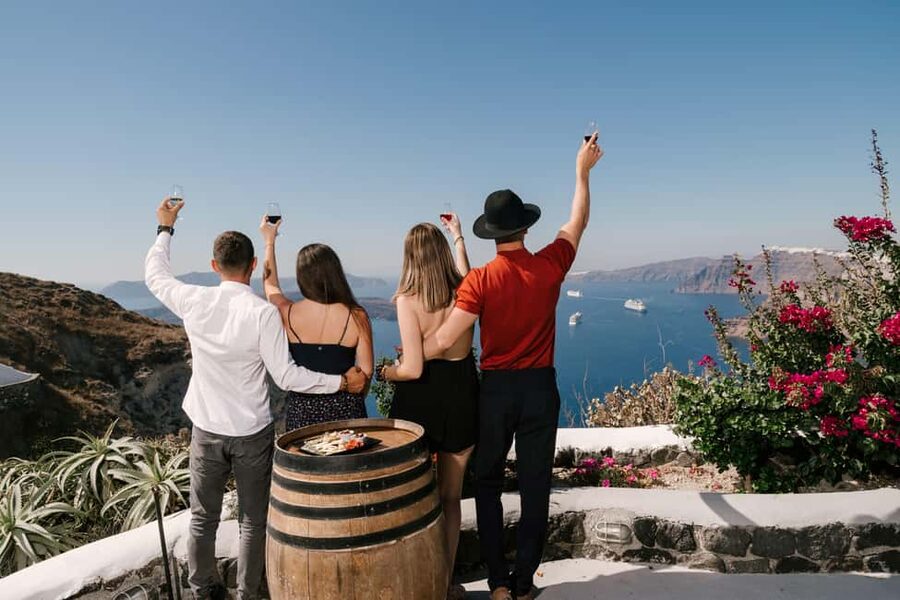 Santorini: Wine Tasting Tour to 3 Wineries with Transfer - Venetsanos Winery: caldera views and a family-run approach