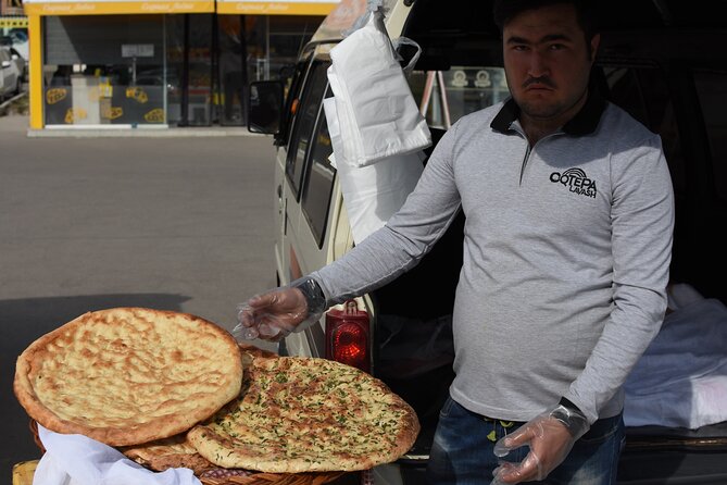 Tashkent Vegan Street Food Tour - End near the National Library: vegan beshbarmak, yes really