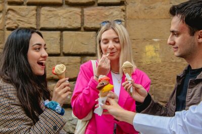 Taste the Flavours of Florence: Private Tuscan Food Tour - What you eat: Schiacciata, melanzana parmigiano, flan, and gelato