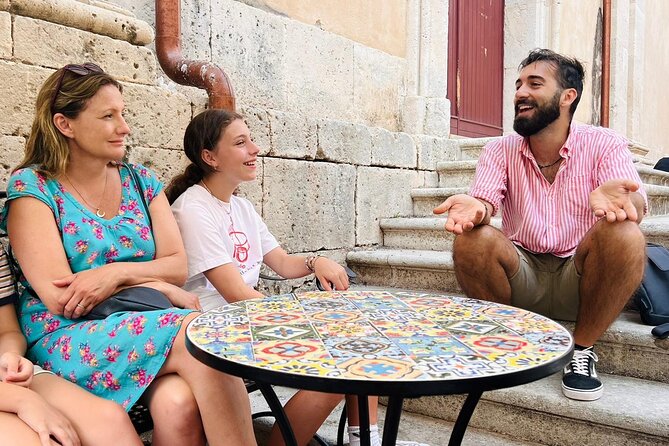 The Street Food Tour with a Local Guide in Ortigia! - Syracuse. - Mercato di Ortigia tastings: tomatoes, cheese, oil, salami, and sweets